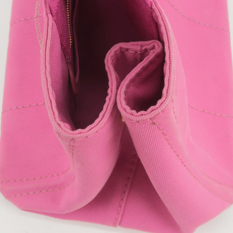 Prada Canapa Canvas Tote Bag Hand Bag Pink BN1877