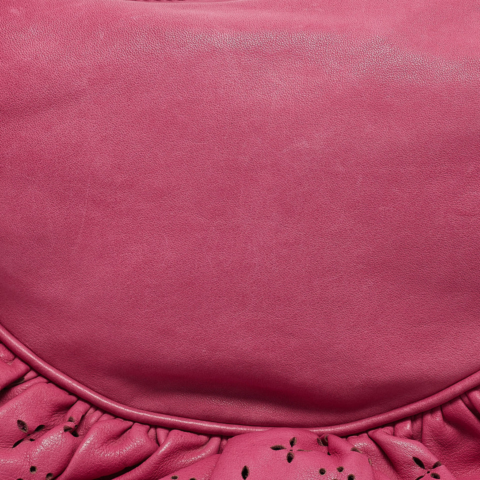 Dior Pink Leather Gipsy Ruffle Hobo