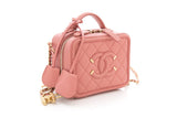 Chanel Vanity Case 2way Calfskin Leather Pink Shoulder Handbag