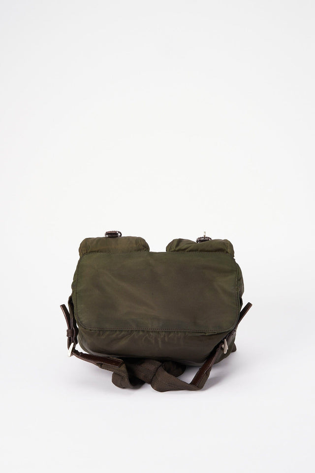 Prada Khaki Nylon Backpack