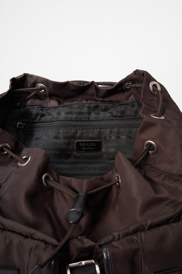 Prada Brown Nylon Backpack