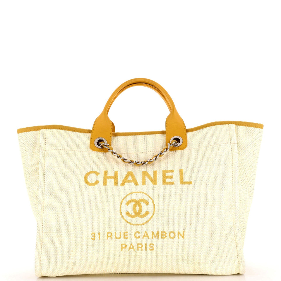 CHANEL Deauville Tote Raffia Medium