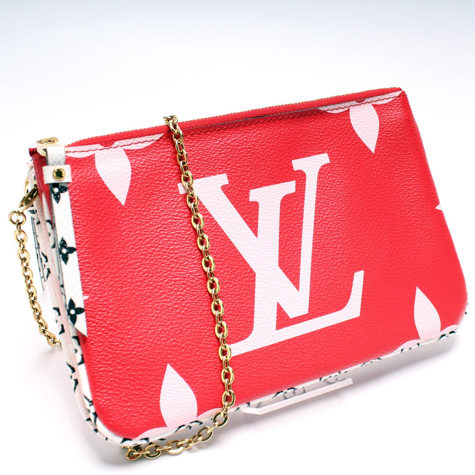 Double Zip Pochette Giant Monogram Rouge