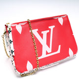 Double Zip Pochette Giant Monogram Rouge