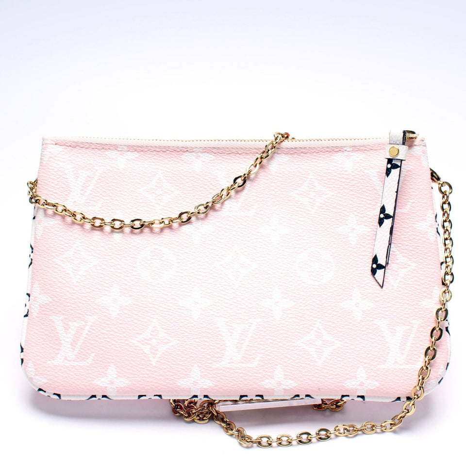 Double Zip Pochette Giant Monogram Rouge