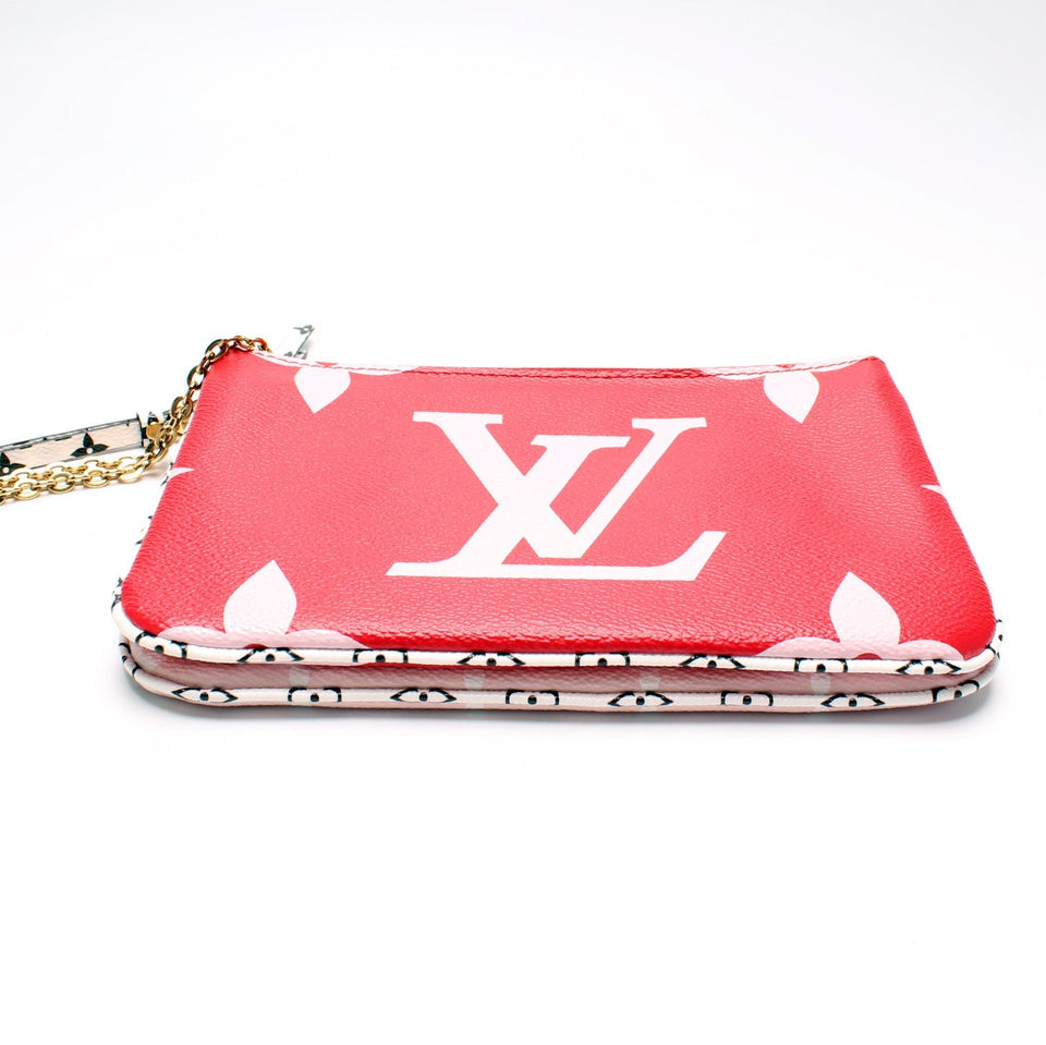 Double Zip Pochette Giant Monogram Rouge