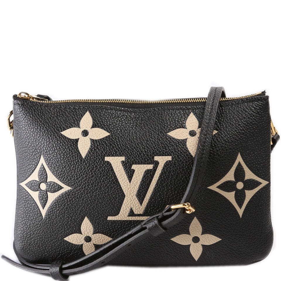 Double Zip Pochette Bicolor Empreinte