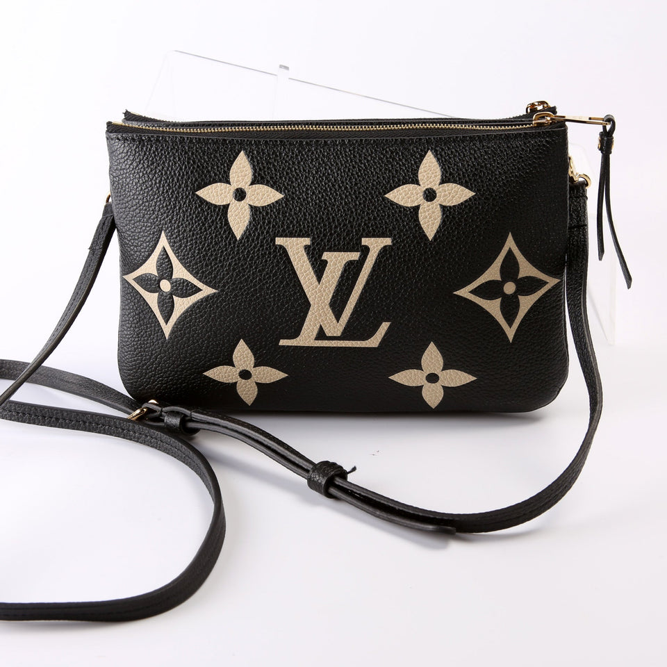 Double Zip Pochette Bicolor Empreinte