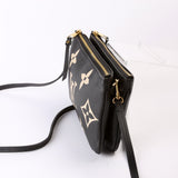 Double Zip Pochette Bicolor Empreinte