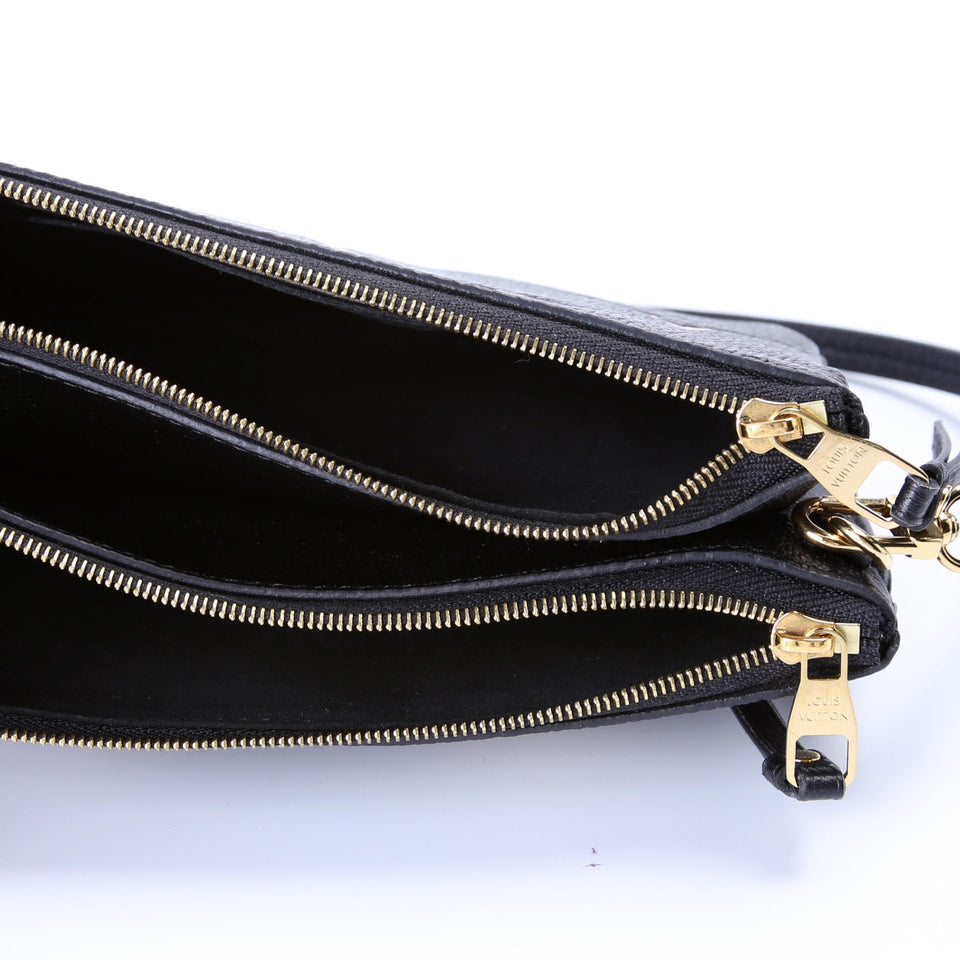 Double Zip Pochette Bicolor Empreinte