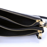 Double Zip Pochette Bicolor Empreinte