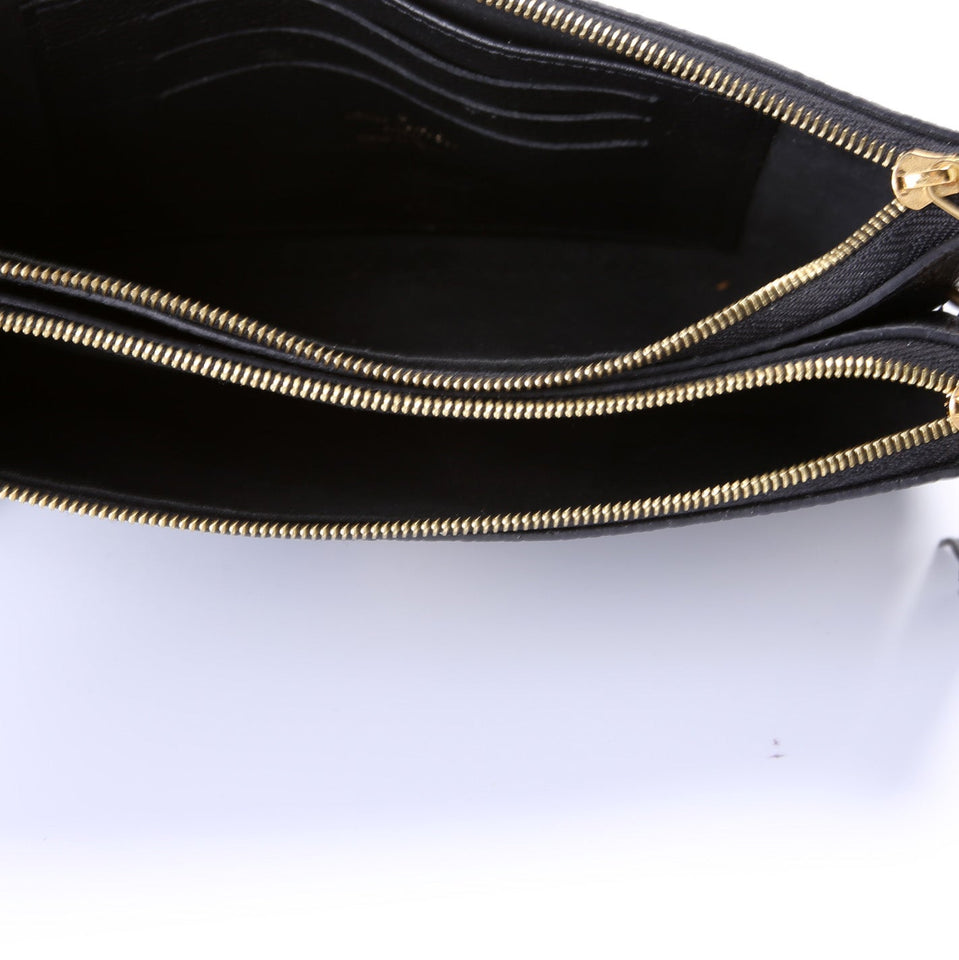 Double Zip Pochette Bicolor Empreinte
