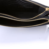 Double Zip Pochette Bicolor Empreinte