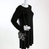 Double Zip Pochette Bicolor Empreinte