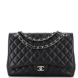 CHANEL Classic Single Flap Bag Quilted Caviar Maxi