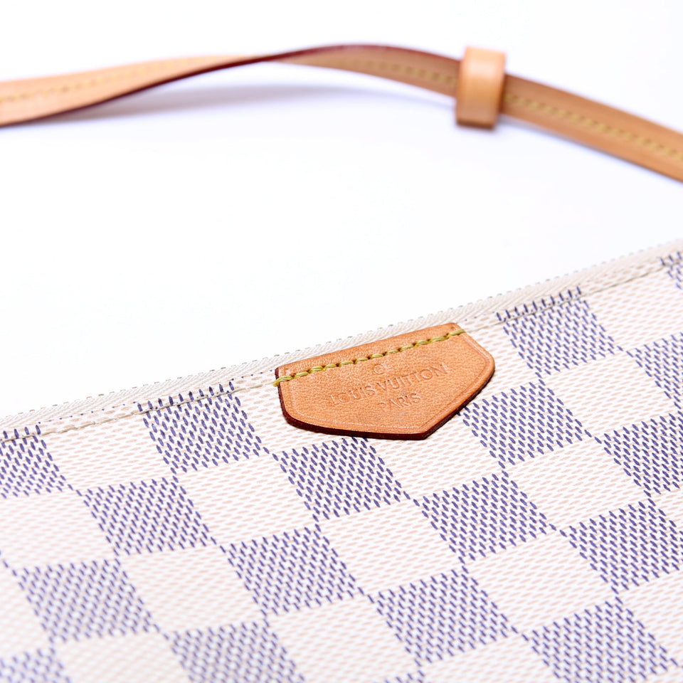 Double Zip Pochette Damier Azur