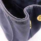 Prada Canapa Mini Canvas 2Way Tote Bag Hand Bag Navy 1BG439