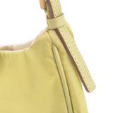 Prada Logo Nylon Leather Chain Shoulder Bag Yellow BR0104