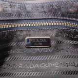 Prada Logo Nylon Leather Clutch Bag Pouch Brown