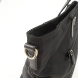 Prada Logo Nylon Leather Tote Bag Shoulder Bag Black BR4842