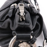 Prada Leather Shoulder Bag Black with Charm