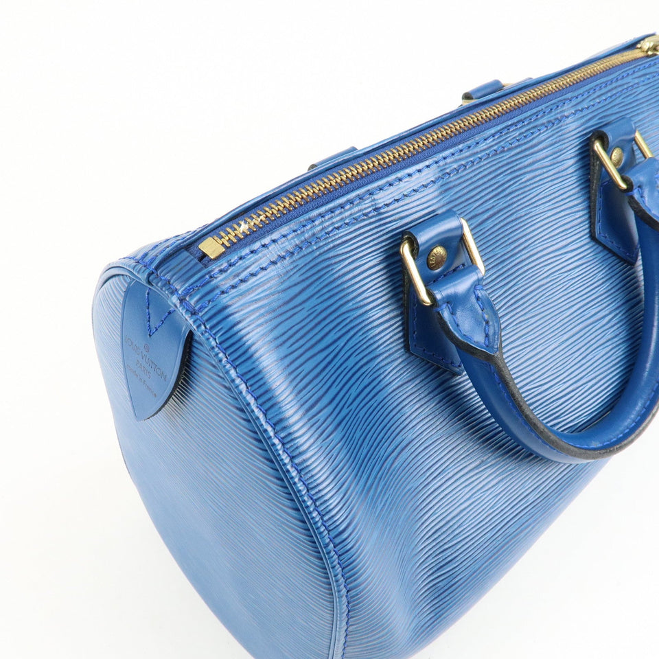 Louis Vuitton Epi Speedy 25 Hand Bag Boston Bag Blue M43015