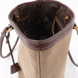 Prada Logo Jacquard Leather Tote Bag Beige Brown 1BG158