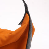 Prada Leather Nylon Hand Bag  Shoulder Bag Orange Black