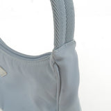 Prada Logo Nylon Canvas Hand Bag Pouch Purse Light Blue MV515
