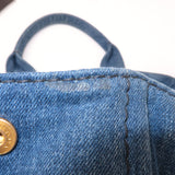 Prada Canapa Large Canvas Tote Bag Hand Bag Denim Blue B1872B