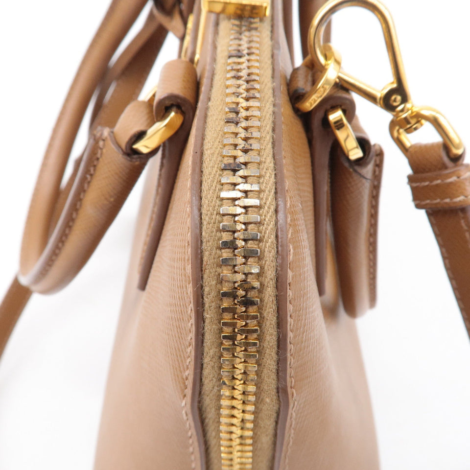 Prada Logo Leather 2Way Bag Hand Bag Shoulder Bag Brown