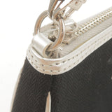 BURBERRY Blue Label Canvas Leather Shoulder Bag Black Silver