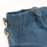 Prada Denim Leather 2Way Bag Hand Shoulder Bag Blue BN2069