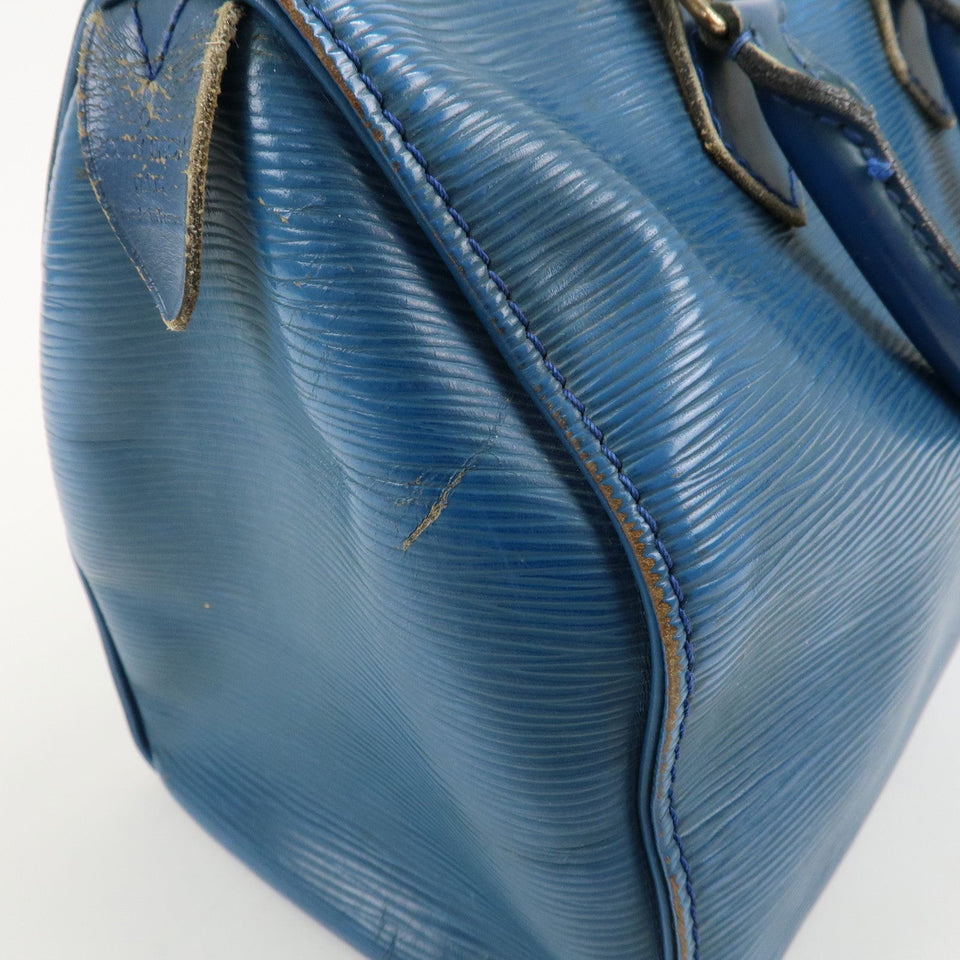 Louis Vuitton Epi Speedy 25 Hand Boston Bag Blue M43015