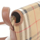 BURBERRY Nova Plaid PVC Leather Shoulder Bag Beige Brown