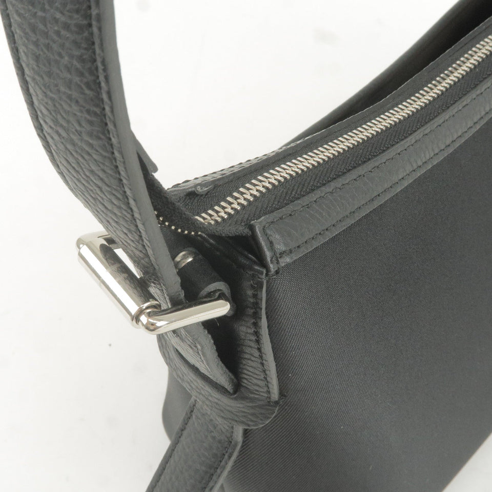 BURBERRY Nova Plaid Canvas Leather Shoulder Bag Beige Black