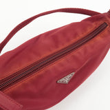 Prada Logo Nylon Hand Bag Shoulder Bag Pouch Purse Red