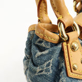 Louis Vuitton Monogram Denim Pleaty Hand Bag Blue M95020