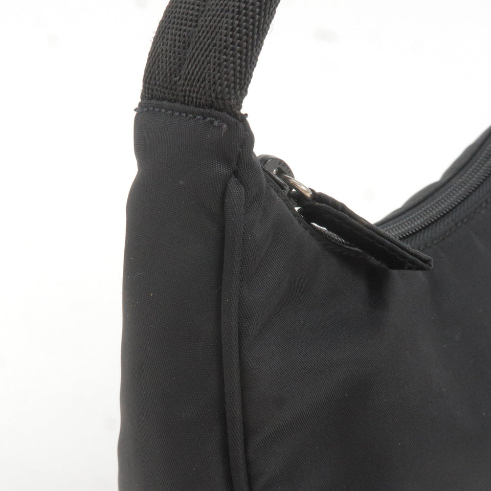 Prada Logo Nylon Hand Bag Pouch Purse NERO Black