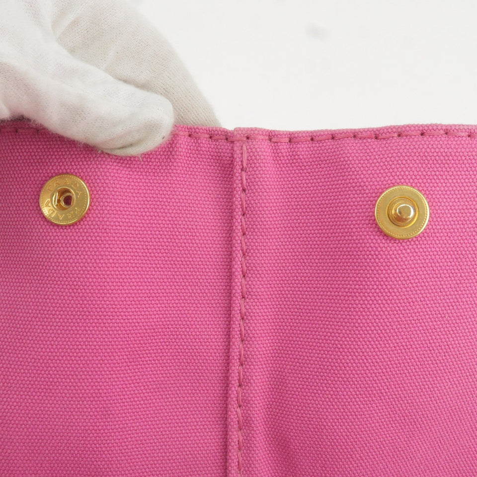 Prada Canapa Canvas Tote Bag Hand Bag Pink BN1877