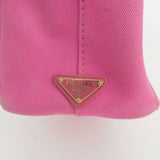 Prada Logo Canapa Mini Canvas Hand Bag Tote Bag Pink