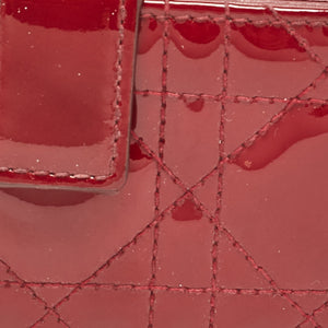 Dior Red Cannage Patent Leather Jasmine Card Holder