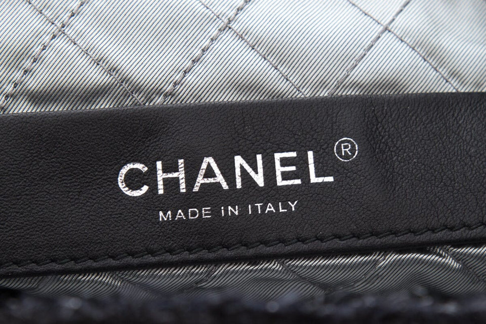 Chanel Black Tweed Rocket Shopper Handbag