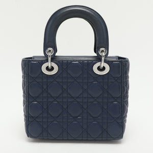 Dior Blue Cannage Leather Small Lady Dior Tote