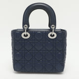 Dior Blue Cannage Leather Small Lady Dior Tote