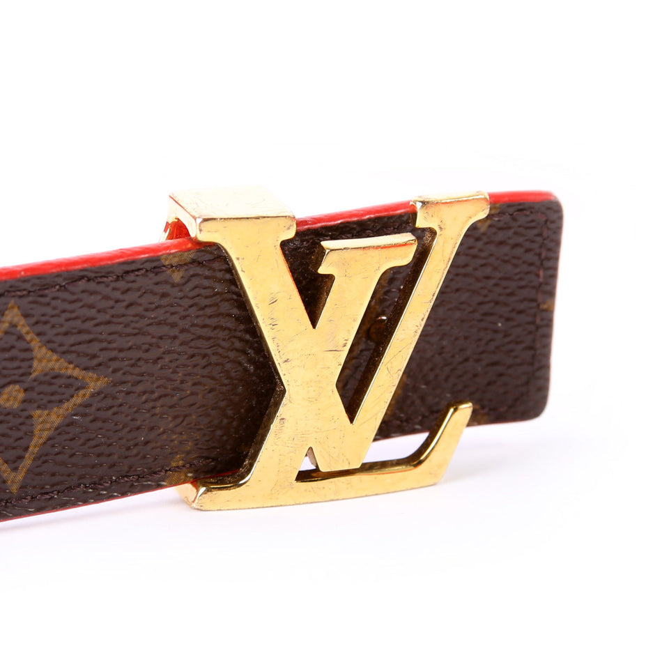 LV Initiales 30MM Reversible Leather/Monogram Belt Size 90/34