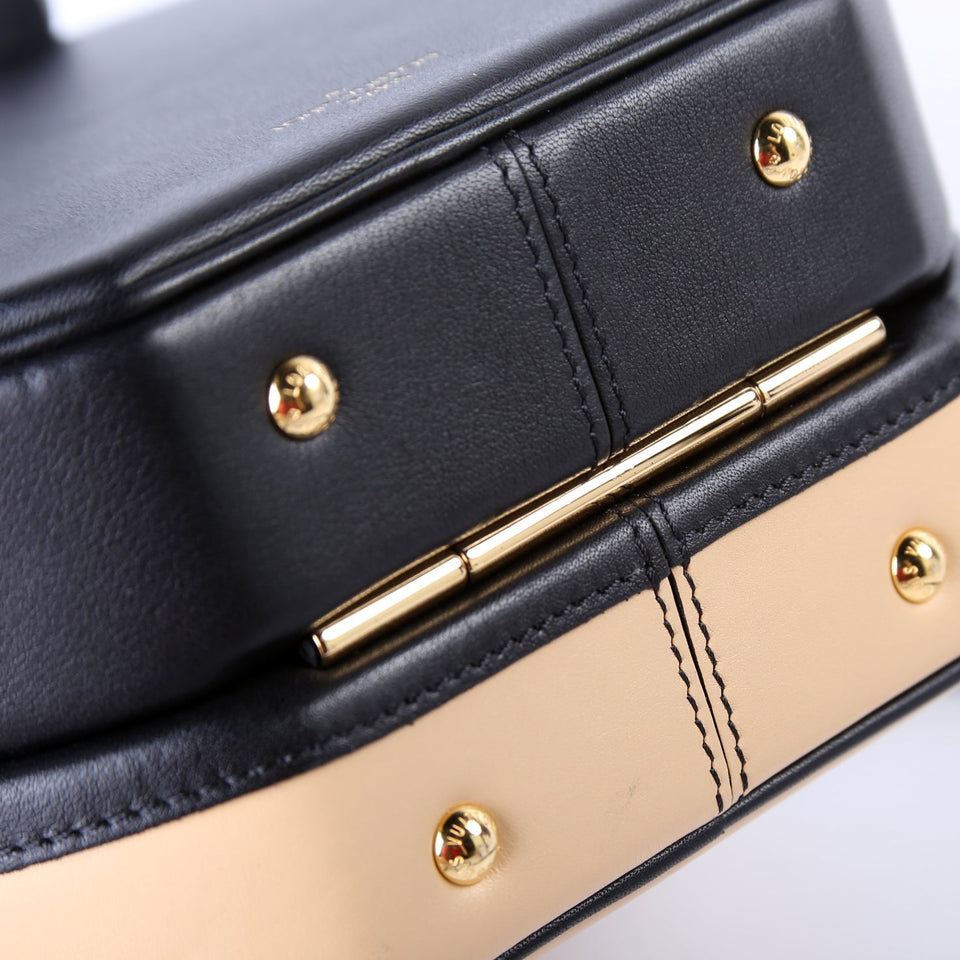 Petite Boite Chapeau Calfskin Tan/Black