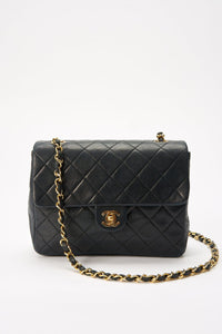 Chanel Classic Flap Small Square Bag - Navy