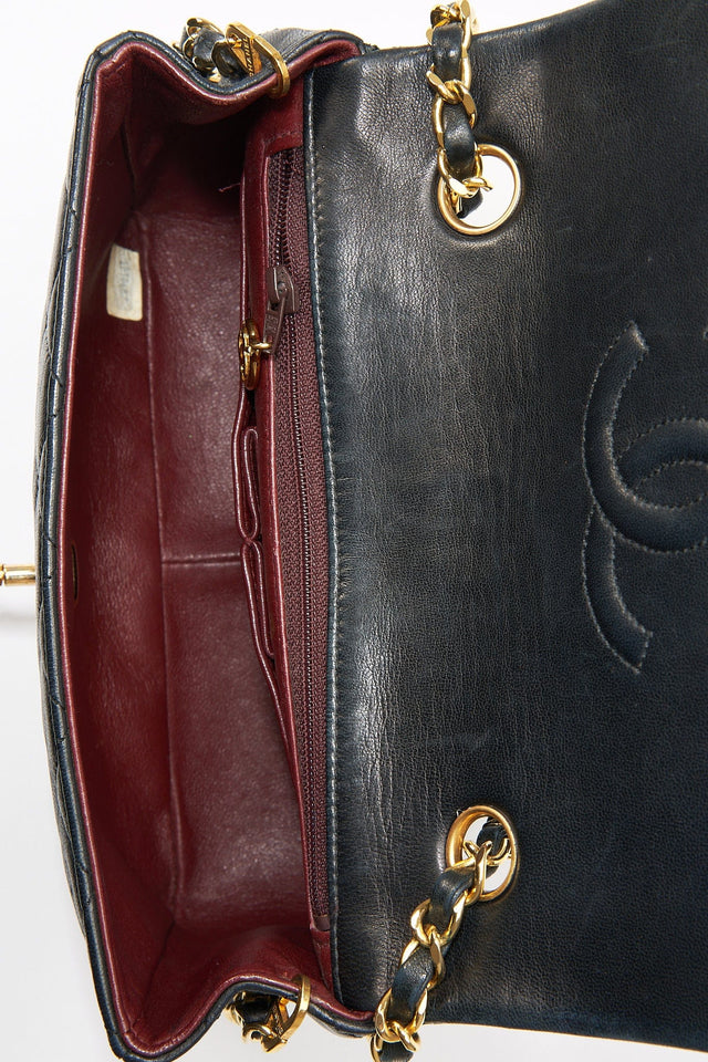 Chanel Classic Flap Small Square Bag - Navy