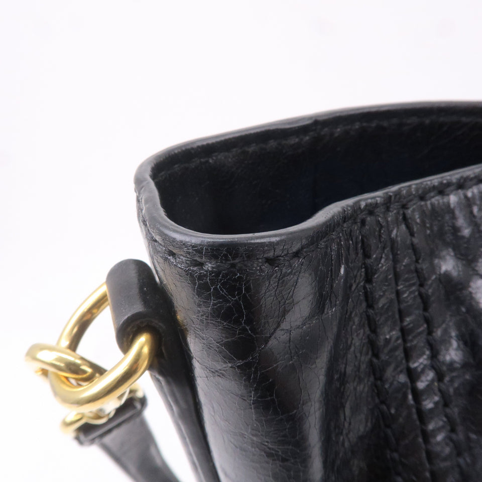 Prada Leather 2WAY Bag Shoulder Bag Hand Bag Black BN2151